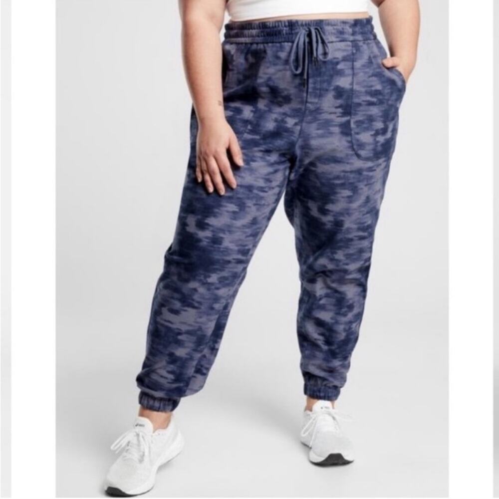 Athleta Pants Womens 26 Blue Farallon Printed Jogger Athleisure Active Travel
